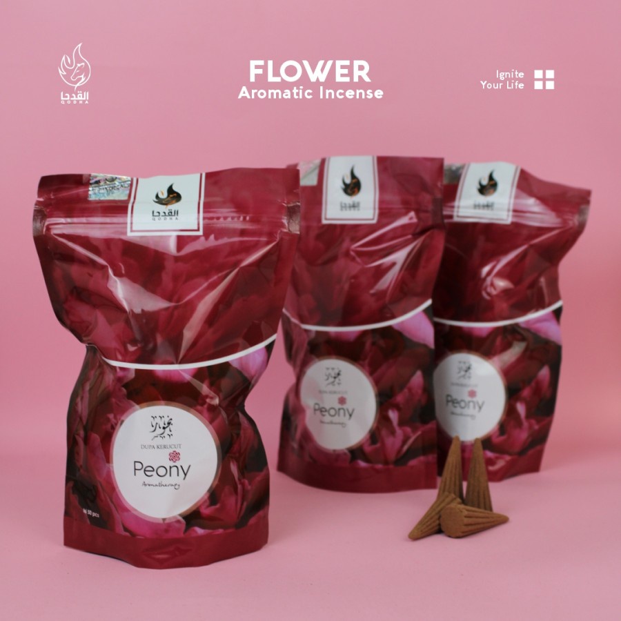 Bukhur Buhur Dupa Kerucut Aromaterapi Qodha isi 50 Pcs Aroma PEONY