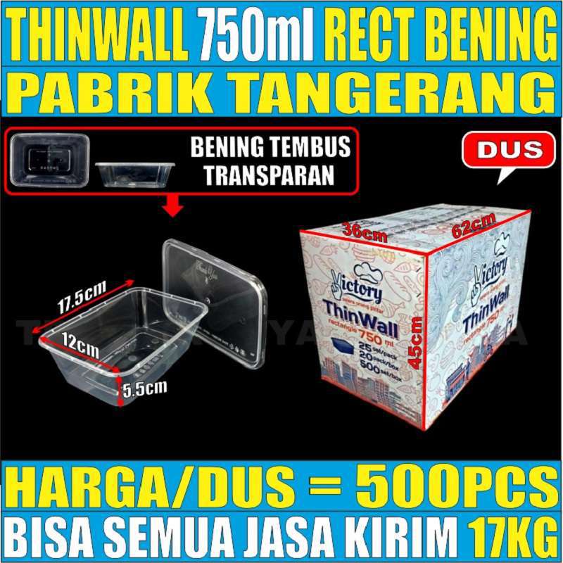 Thinwall 750ml Rectangle dus semua jasa kirim ekspedisi tempat makan panjang