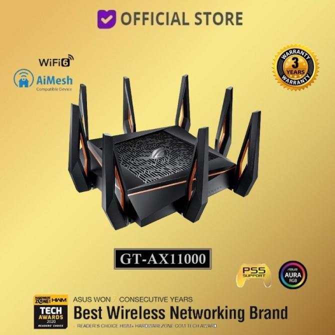 ASUS ROG Rapture GT-AX11000 Tri-Band Gaming WiFi 6 Router GT AX11000