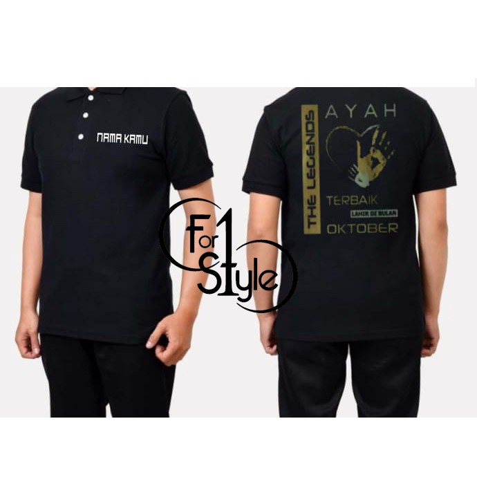 POLO SHIRT - KAOS KERAH BULAN KELAHIRAN AYAH TERBAIK LAHIR DI BULAN OKTOBER BAHAN PREMIUM COT