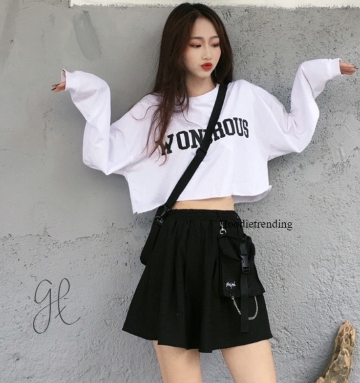 HODISO - Sweater Crop Wondrous Tumblr Allsize &amp; Oversized Korean Style Terlaris