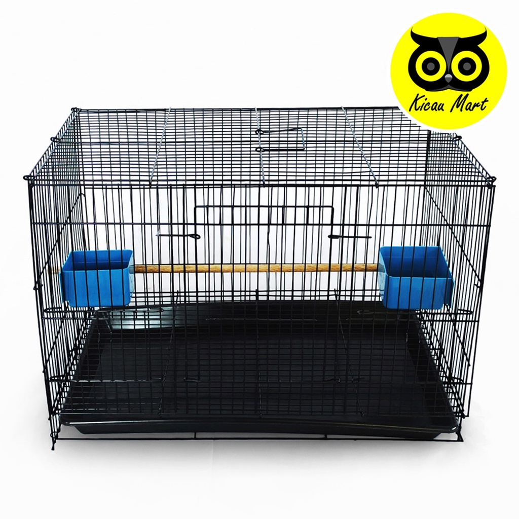 KANDANG KUCING KANDANG KELINCI KANDANG HAMSTER KANDANG SUGAR GLIDER SANGKAR RUMAH KANDANG HEWAN BESI LIPAT SIZE MEDIUM SEMPATI 45UMSM-HITAM