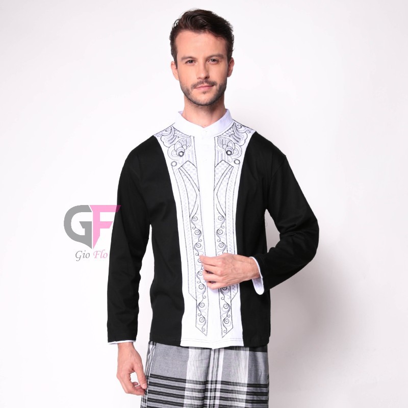 GIOFLO Kemeja Koko Muslim Pria Modern Hitam / KKL 65