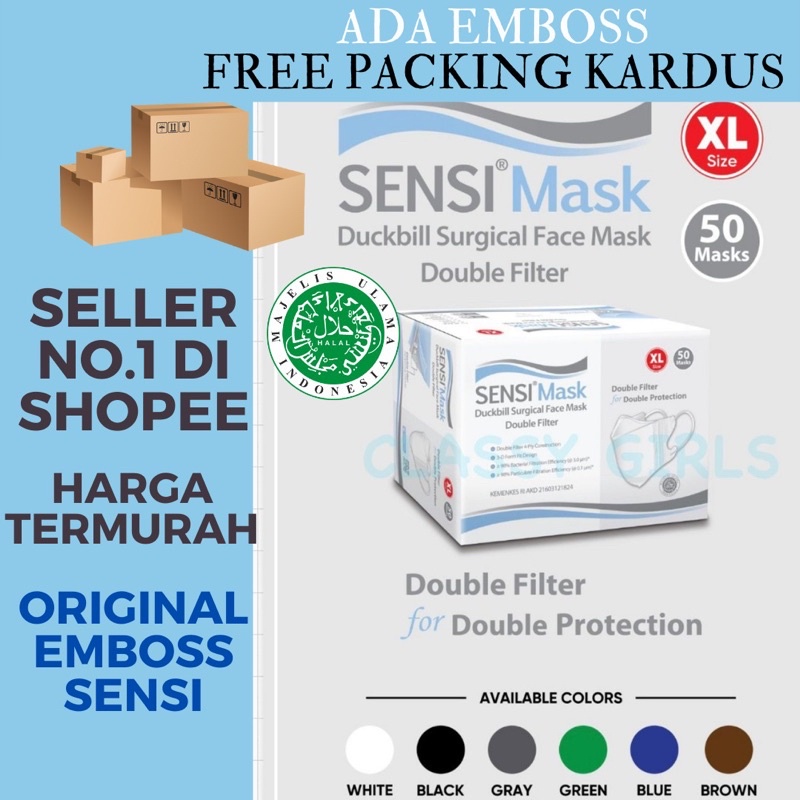 Jual MASKER SENSI DUCKBILL XL 4 PLY ISI 50 PCs | Shopee Indonesia