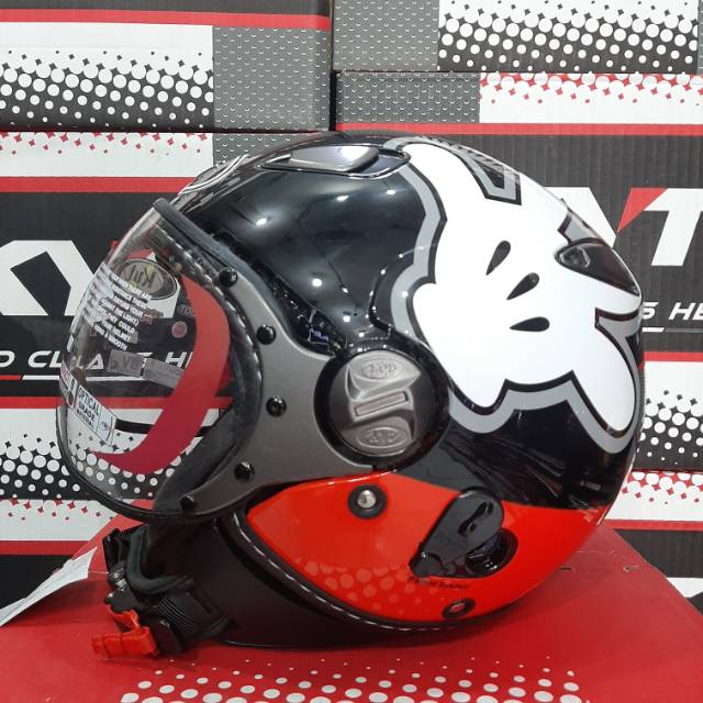 HELM KYT ELSICO MOTIF #MICKEY HAND-BLACK/RED