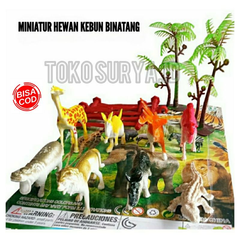 mainan anak hewan miniatur kebun binatang mainan hewan zoo