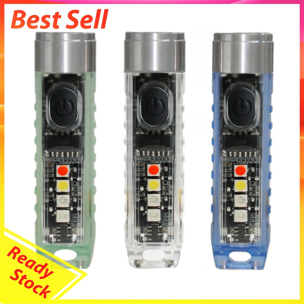 Lampu Senter LED Mini Ukuran Saku Dengan Gantungan Kunci Untuk Outdoor / Darurat