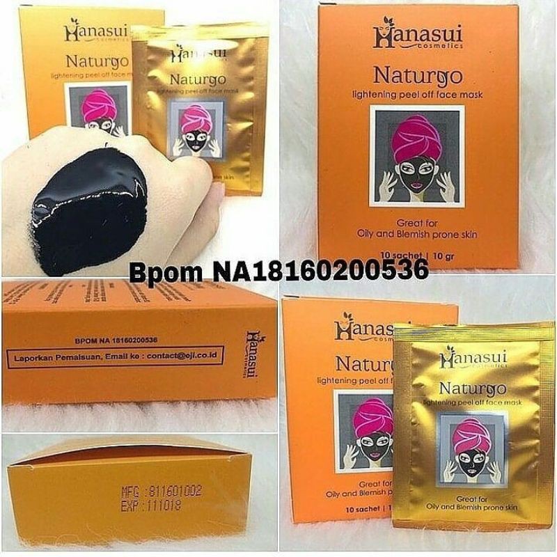 Hanasui Naturgo  Peel off Mask Black 10sheet