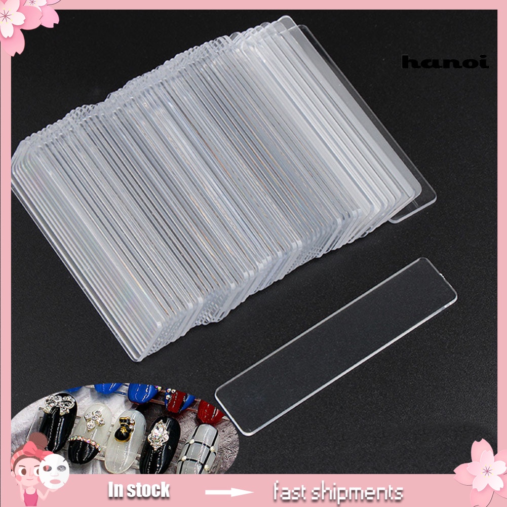 HQTM_50Pcs/Lot Transparent Nail Art Tips Strip Display Stand Acrylic Showing Shelf