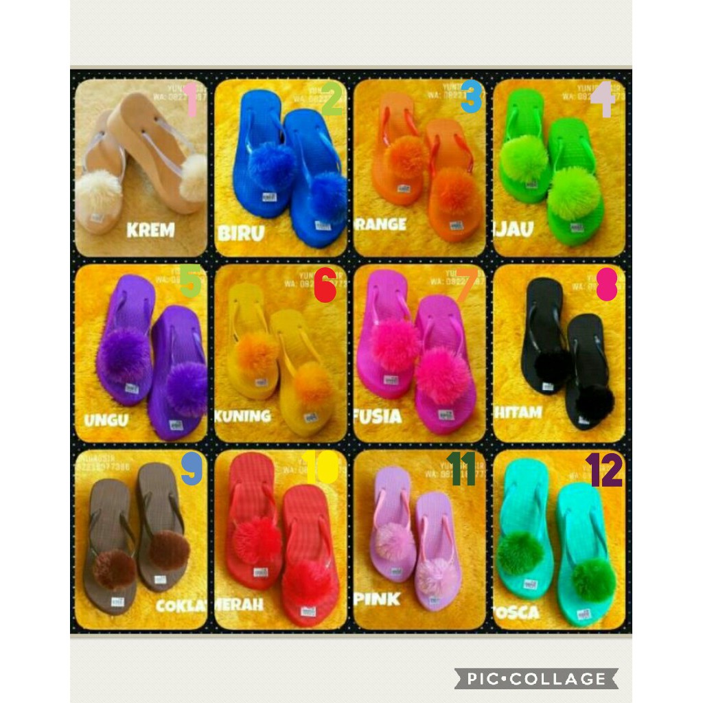 Wedges Pompom 7 cm