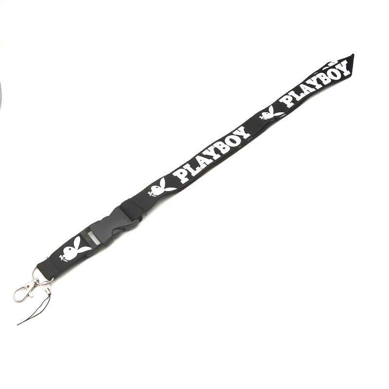 Tali Lanyard Leher Warna Hitam Dengan Klip Penjepit Untuk Case Hp Dan Kamera