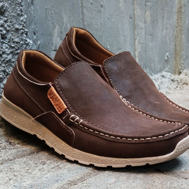 sepatu kulit pria casual slip on RM01 original kulit