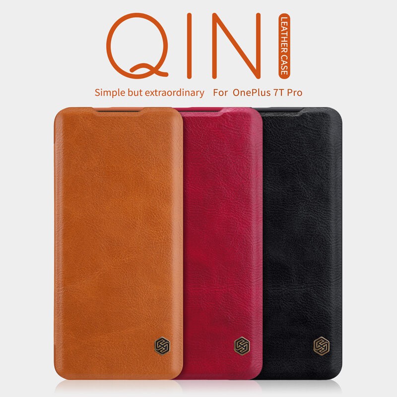 Flip Cover Oneplus 7T Pro Nillkin Qin Leather Flip Hard Case Original