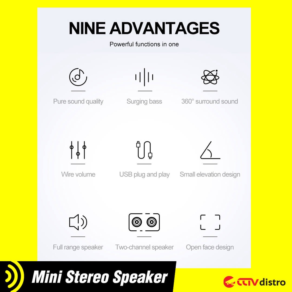 A12 Speaker USB Aktif Mini Speker Sound Spiker Laptop PC Komputer TV Bass RGB Gaming Active Portabel