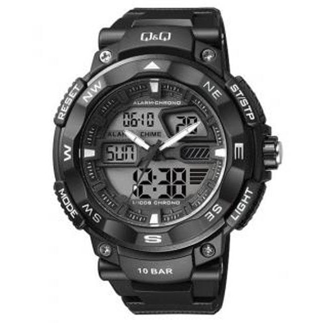 Q&Q Analog Digital Jam Tangan Pria Hitam Strap Karet GW85J001Y Origin