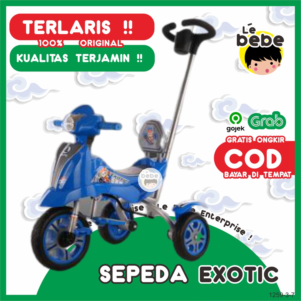EXOTIC 1259-3-7 Tricycle Stroller Micro Trike Sepeda Murah Sepeda Anak Bayi Sepeda Scooter