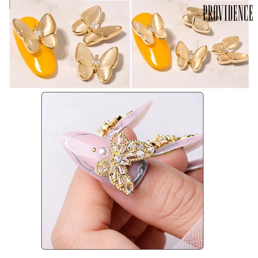 Providence Hiasan Kuku Kupu-Kupu 3D Bahan Metal Anti Oksidasi / Pudar Untuk Nail Art / Manicure DIY Butterfly