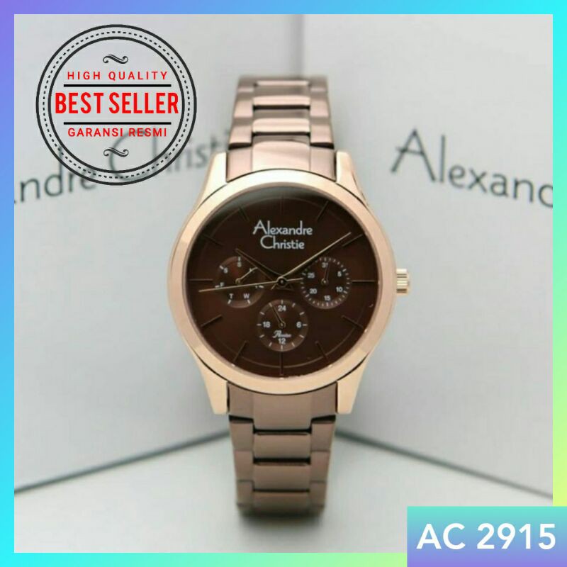 Alexandre Christie AC 2915 Coklat Crome Jam Tangan Wanita