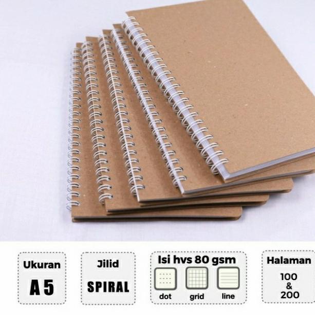 

NOTE BOOK SPIRAL / NOTE BOOK / NOTEBOOK GRID LINE DOTTED / NOTE BOOK