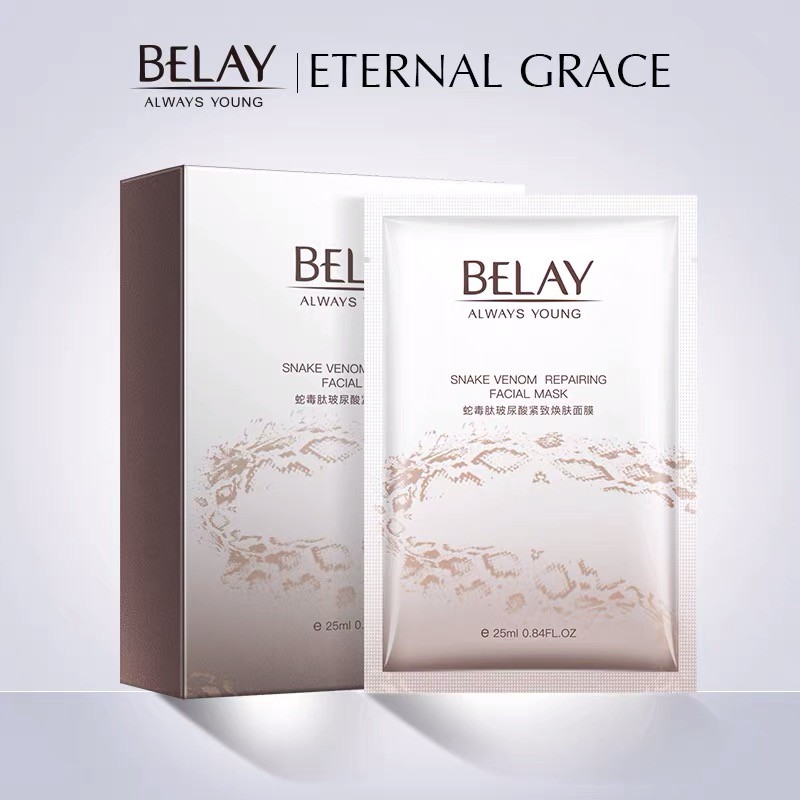 BELAY SNAKE VENOM PEPTIDE REPAIRING MASK MASKER WAJAH KOREA WANITA FACIAL SHEET MASK