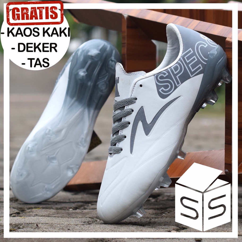 Sepatu Bola Specs Estadio Raider Made In Indo Grade Ori In Grey-White-1