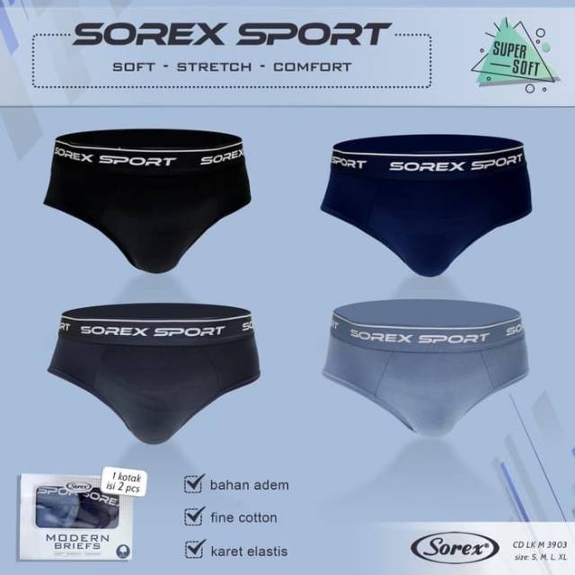 Celana Dalam Pria Dewasa CD Sorex Man CD Sempak Pria Celana Dalaman 1 Box isi 2