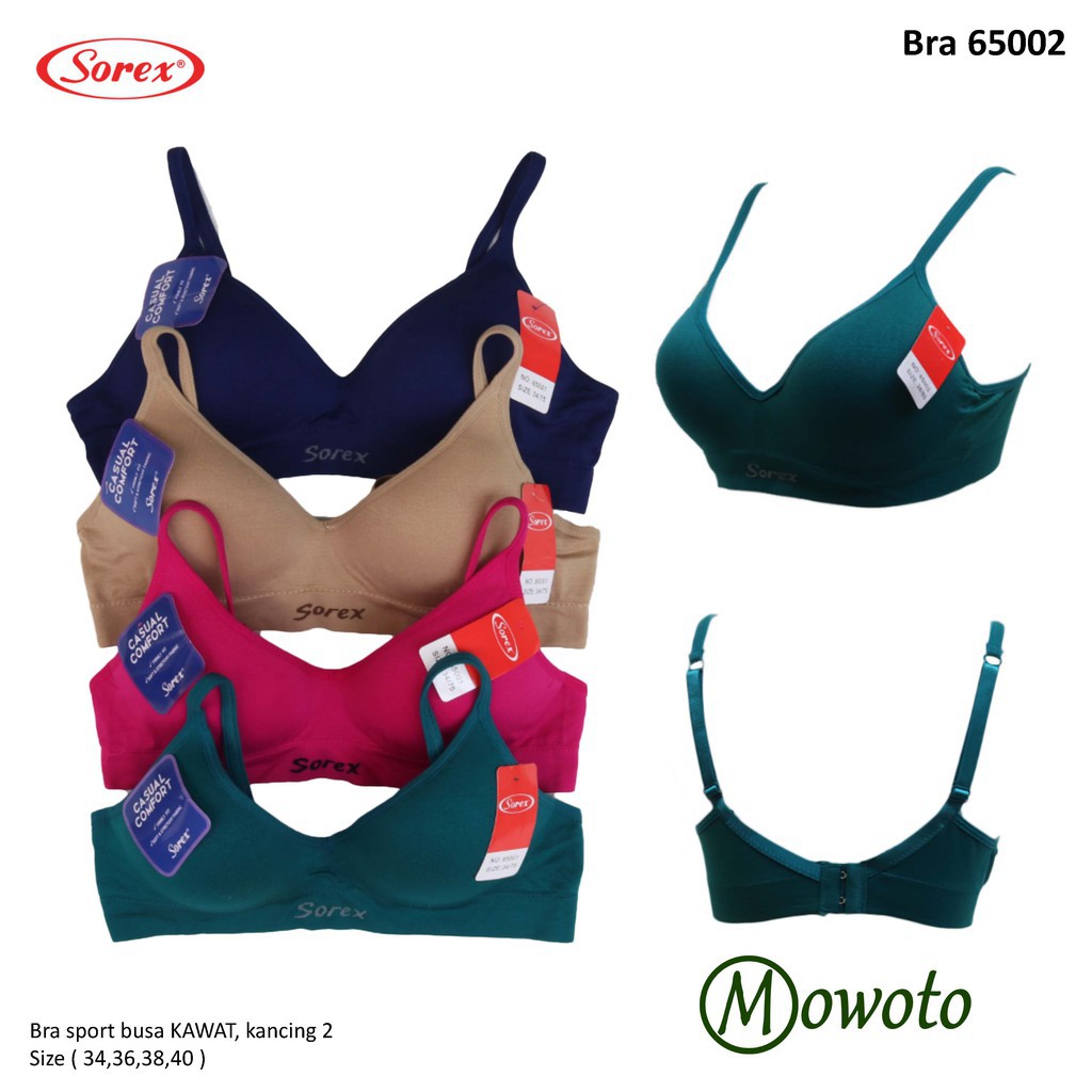 Bh Bra Sorex 65002 {Cup Sedang} Casual Comfort | Bra Busa Pakai Kawat | Basic |