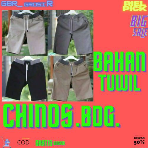 CELANA CHINO PENDEK PRIA PINGGANG KARET / RIP BAHAN MELAR ADEM PREMIUM / DISTRO SANTE