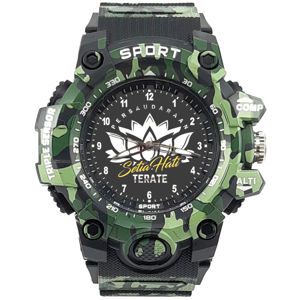 {Istimewa} Jam Tangan PERSAUDARAAN SETIA HATI TERATE - SH 14 Hitam Army Water Resistant