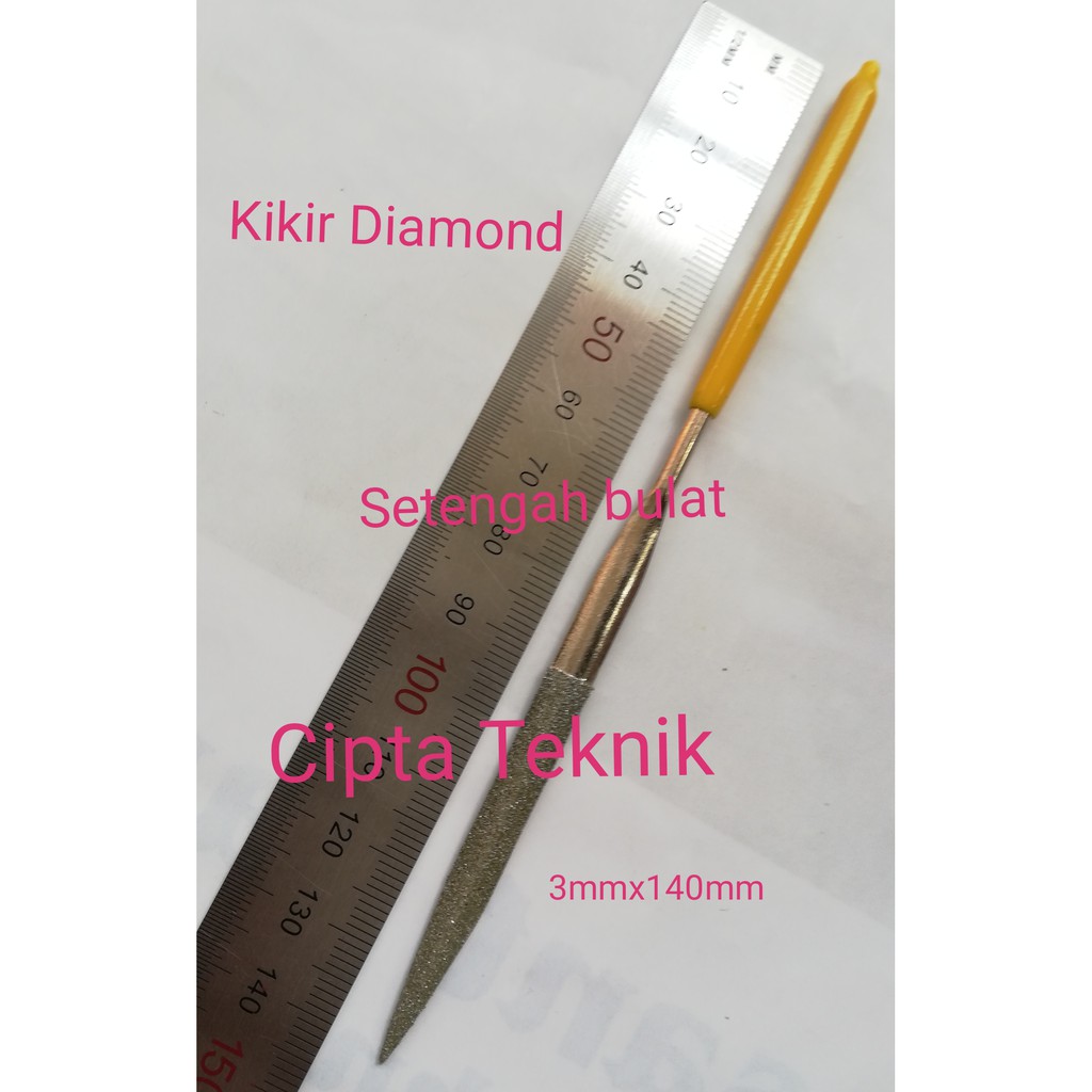Kikir Diamond Setengah Bulat 3mmx140mm Kikir Intan 1/2 Bulat 3 mm panjang 14 cm