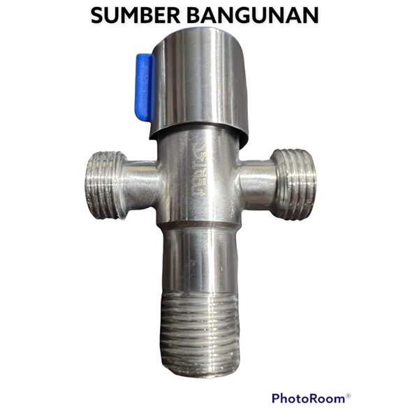 STOP KRAN CABANG TEE  / STOP KRAN KLOSET DUDUK ON / TOILET KRAN WC STAINLESS 1/2"