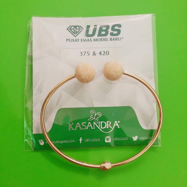 Gelang bangle tinju dior bola pasir besar UBS kadar 375 8K