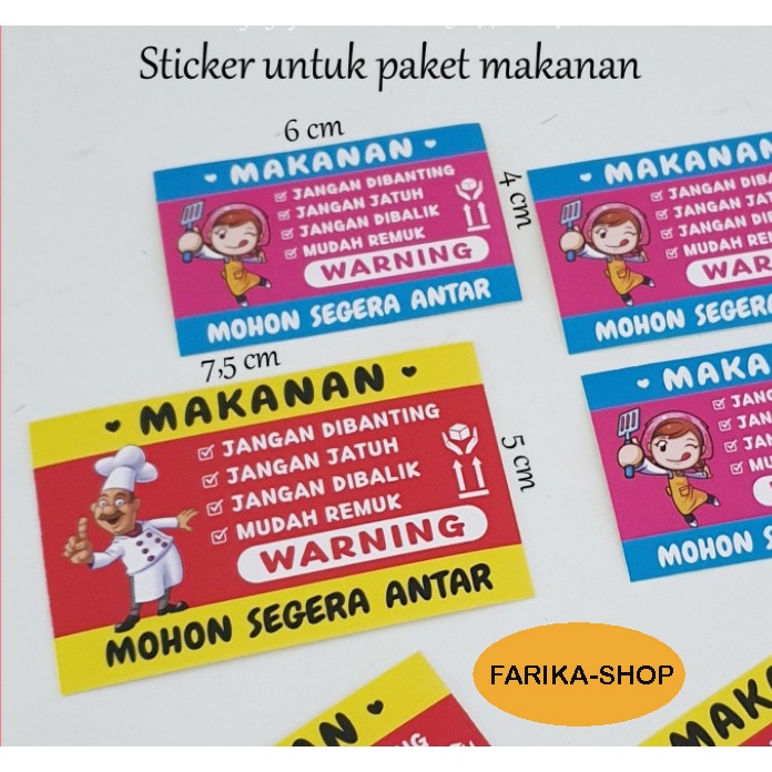 

Sticker Warning Makanan isi 10 pcs / Label Stiker Makanan Murah