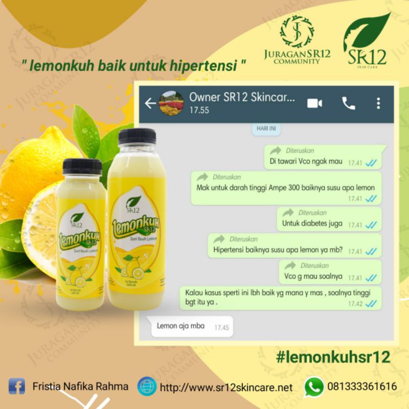 SR12 LEMONKUH / SARI LEMON ORIGINAL / MINUMAN NUTRISI DIET DETOX HERBAL PELANGSING ALAMI