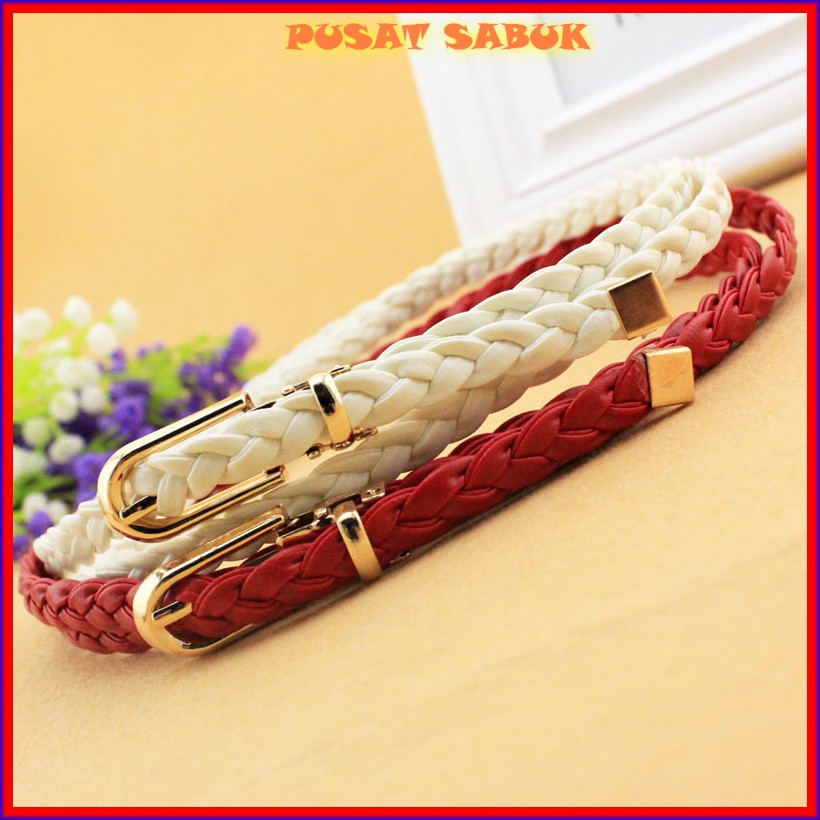 Gesper Tali Ikat Pinggang Kepang Kecil Wanita Sabuk Cewek Women Belt Fashion Korea Impor Murah baru