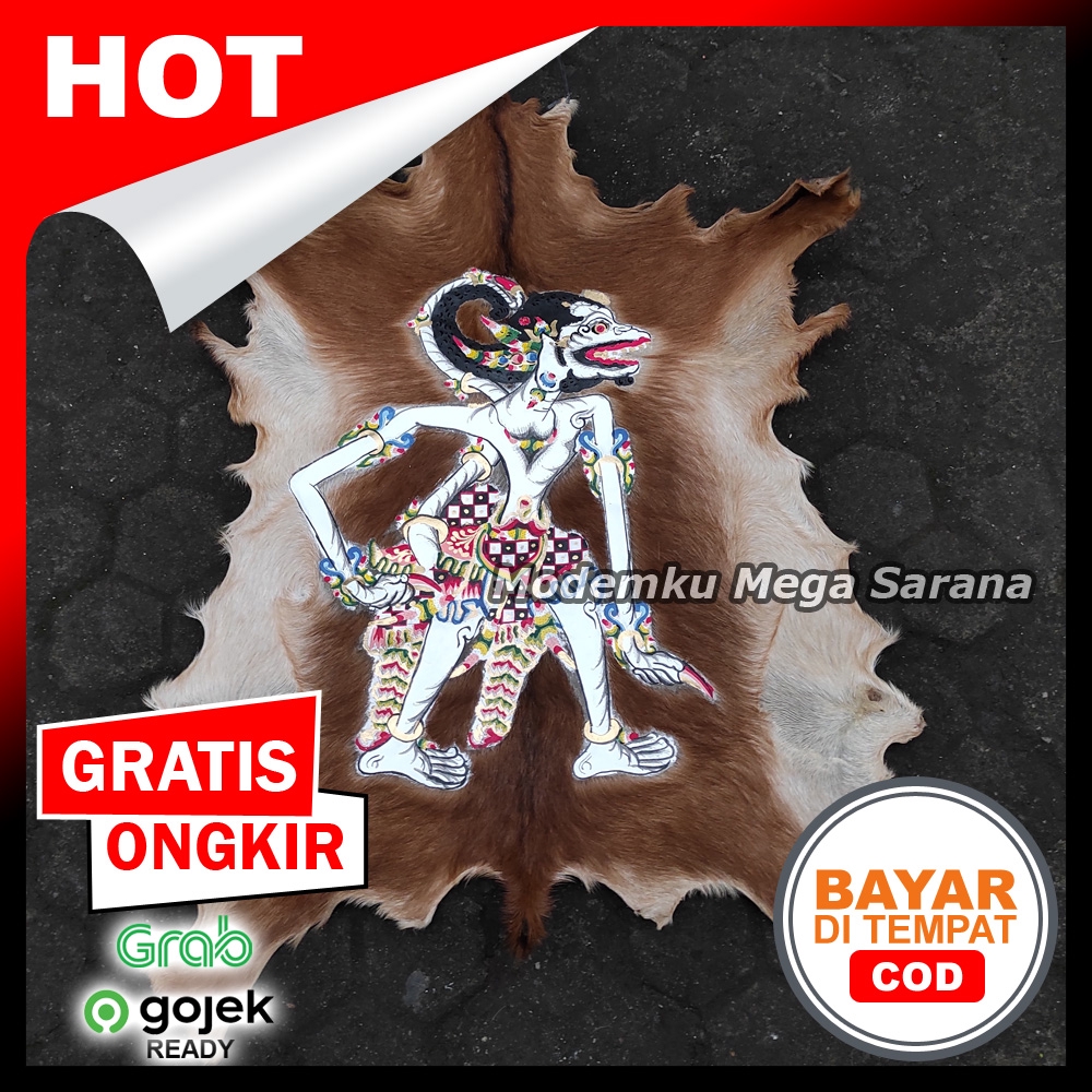 Lukisan Lembaran Wayang Kulit Full Body 77x55 cm - Anoman Hanoman