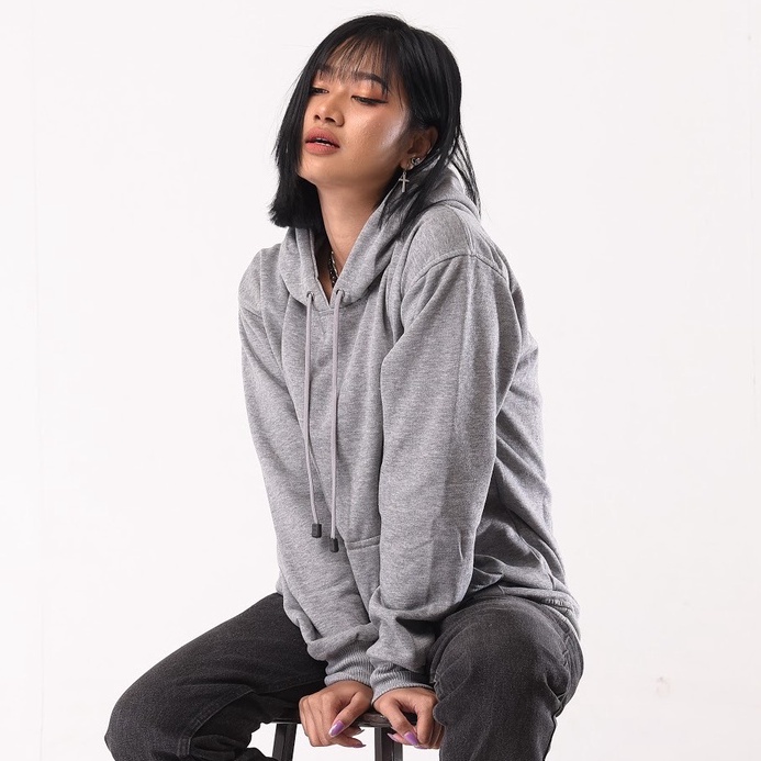 Mcvois Sweater Hoodie Polos Abu Misty Pria Wanita Premium