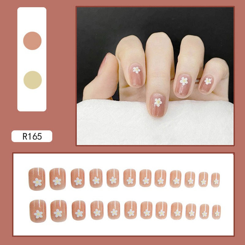 R161 24pcs / Kotak Kuku Palsu Full Cover Untuk Nail Art