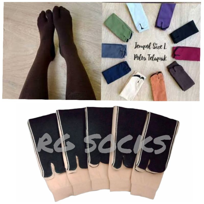 KAOS KAKI JEMPOL MUSLIMAH POLOS TELAPAK HITAM DEWSA-2