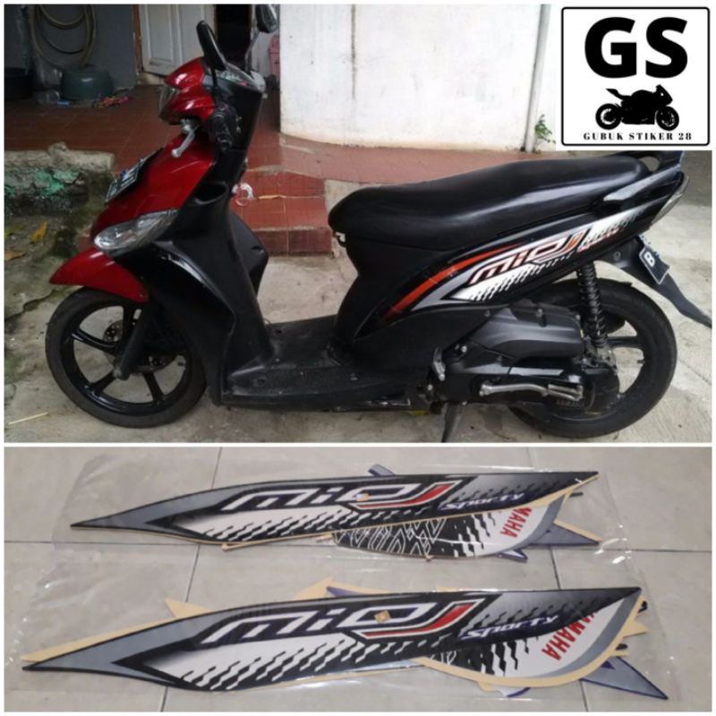 STRIPING STIKER LIS BODY MOTOR YAMAHA MIO J 2013 HITAM
