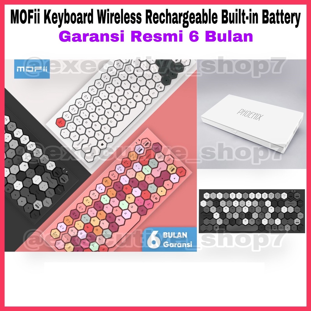 MOFii Keyboard Wireless Rechargable Built-in Battery - Garansi Resmi 6 Bulan