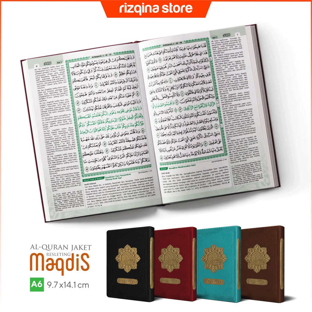 ALQURAN TAFSIR BIL HADITS | ALQURAN Terjemah lengkap | ALQURAN Resleting Ukuran A6 Kecil