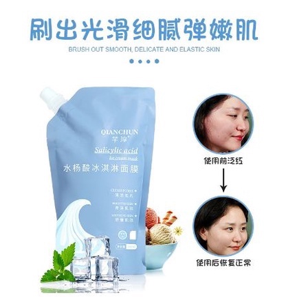 Ice Cream Salicylic Acid Masker Wajah Perawatan Wajah Penghilang Komedo &amp; Jerawat 300ml Orginal