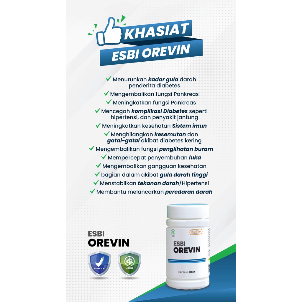 Obat Diabetes ESBI OREVIN Herbamed Herbal Gula Darah Tinggi