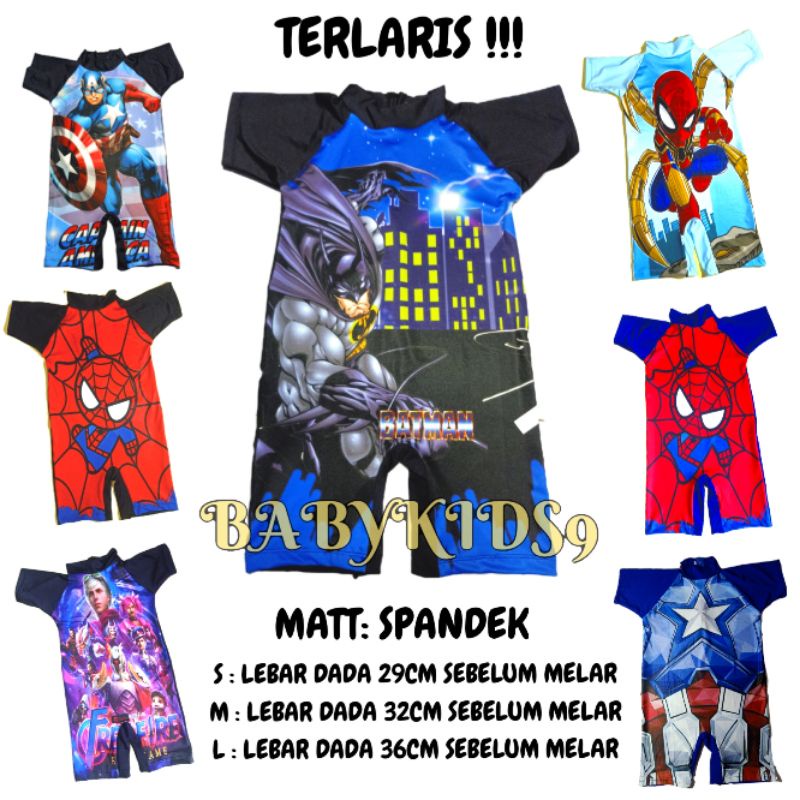 baju renang anak laki laki karakter terlaris 1 sampai 12 tahun
