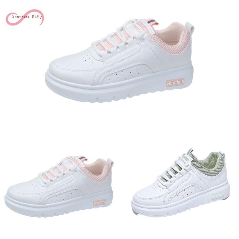 COD Sneakersdaily K198 Sepatu Sneakers Wanita Sepatu Casual Putih