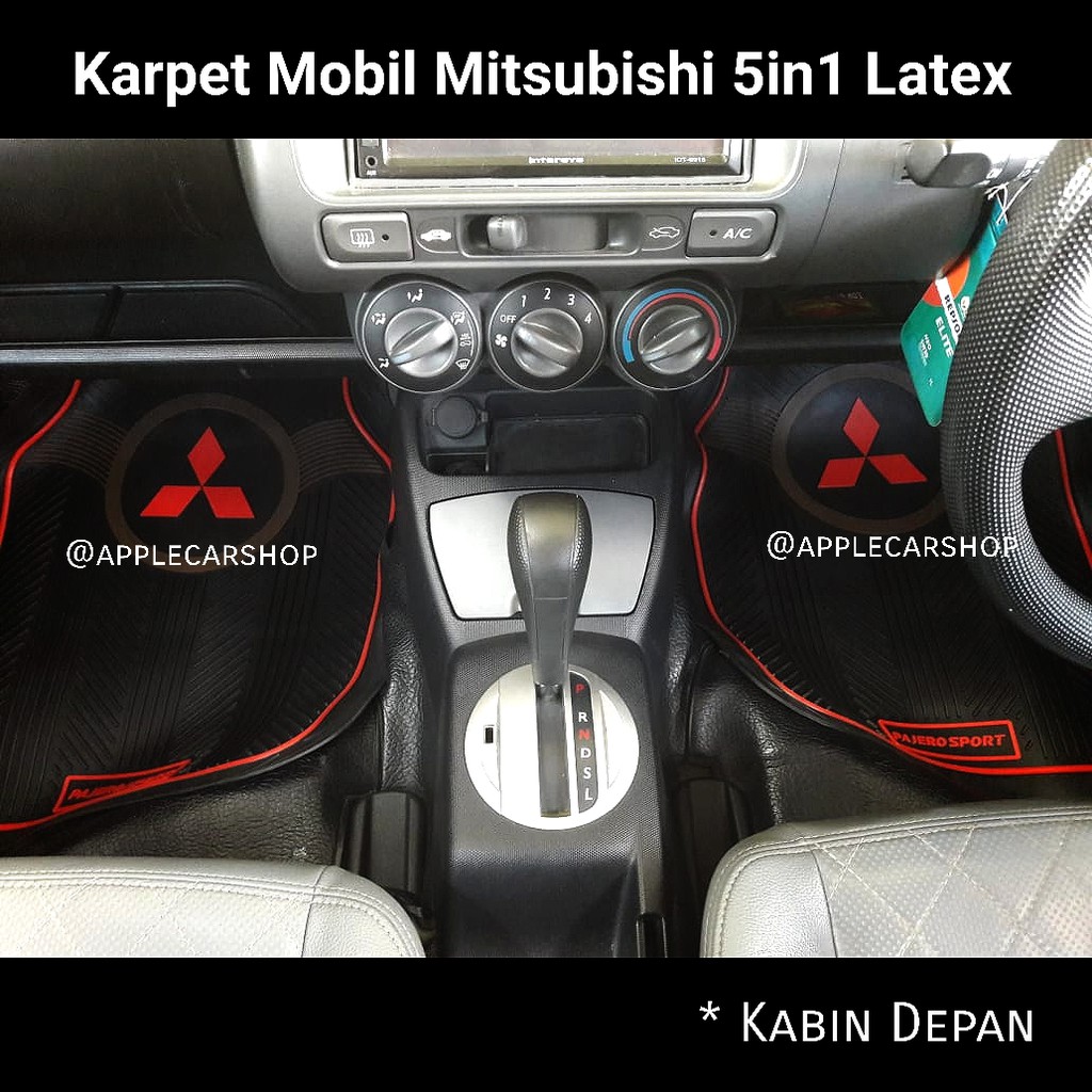 Karpet Mobil Mitsubishi Latex Merah Hitam 5in1