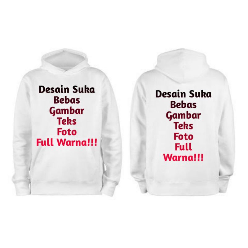 Hoodie Jumper Custom Satuan Cotton Fleece