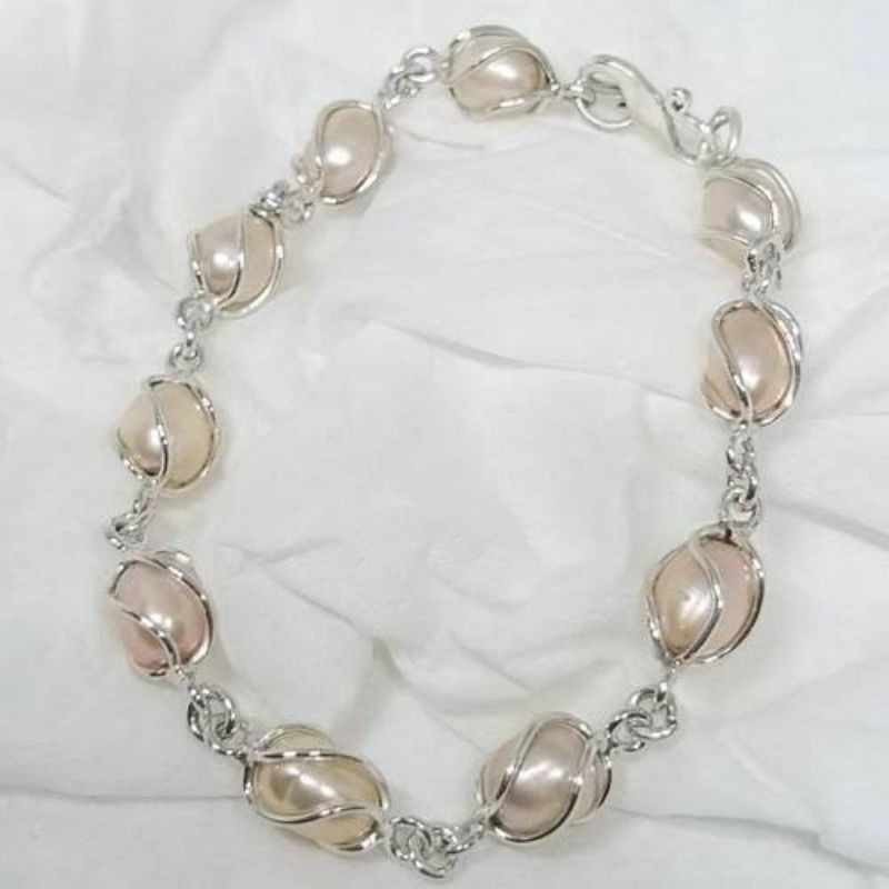 Gelang perak mutiara lombok asli