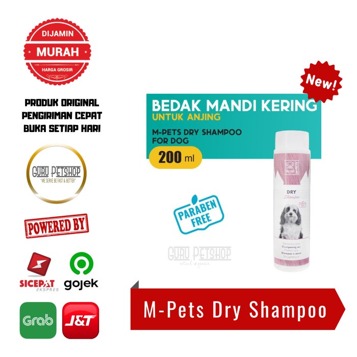 M-Pets Dry Shampoo For Dog 200 ml / Shampoo Mandi Kering Anjing